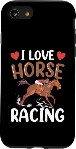 Vista 17 de Funda para iPhone 13 I Love Horse Racing Horses Race Racer