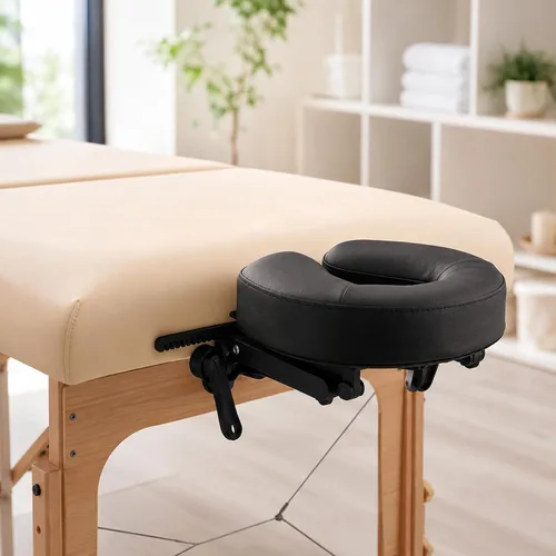 Vista 2 de Mesa de masaje universal, cuna y cojín para cara, silla de masaje ajustable, reposacabezas y almohada facial, soporte de almohada elástica de espuma