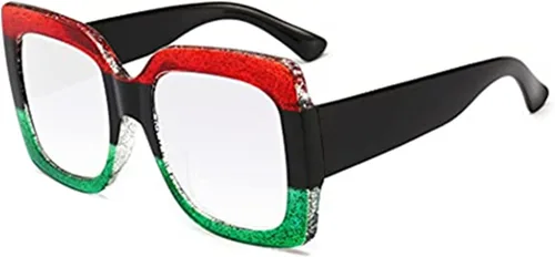 Vista 7 de Lentes de lectura para mujer, marco elegante, diseño cuadrado de gran tamaño, lentes de lectura para mujer Azul
