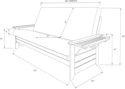 Vista 2 de Kodiak Furniture - Juego de futón, blanco, Madera Tela, Canadá