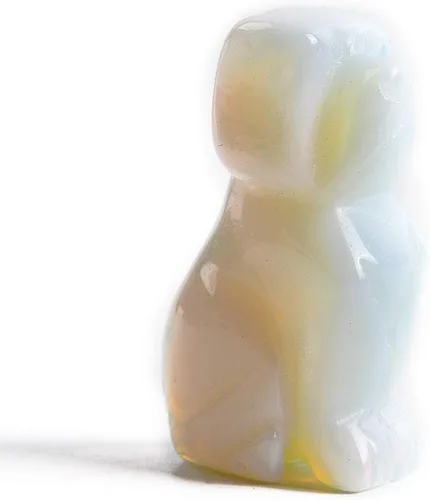 Vista 6 de YGLINE Figura de animales de cristal tallada para perro, escultura de estatua de cachorro, decoración para el hogar Jaspe dálmata