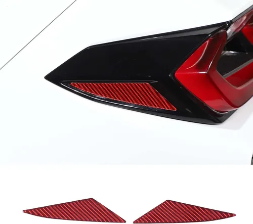 Vista 8 de Daeiclru Adhesivo triangular de fibra de carbono real para luz trasera trasera compatible con Chevrolet Corvette C8 2020-2023, accesorios de moldura