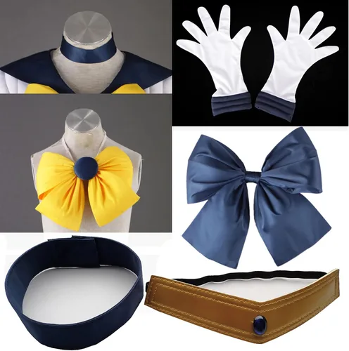 Vista 5 de Ourcosplay Sailor Moon Uranus Tenoh Haruka Cosplay - Juego de 6 piezas