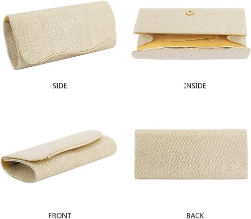 Vista 3 de Naimo - Deslumbrante bolsa pequeña de solapa, con cadena desmontable para eventos nocturnos.