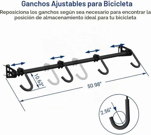 Vista 2 de FLEXIMOUNTS - Soporte de pared para 4 bicicletas, resistente, para hogar y garaje, capacidad hasta de 200 lb