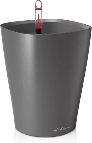 Vista 7 de Lechuza 14949 Mini Deltini - Maceta de riego automático para uso en interiores y exteriores, 4 x 4 x 5 pulgadas, color carbón