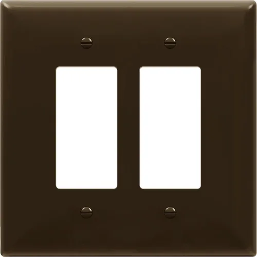 Vista 13 de ENERLITES - Cubierta decorativa de interruptor doble, placa de pared de dos salidas, 2 bandas de gran tamaño, 5.50 x 5.50 pulgadas, termoplástico