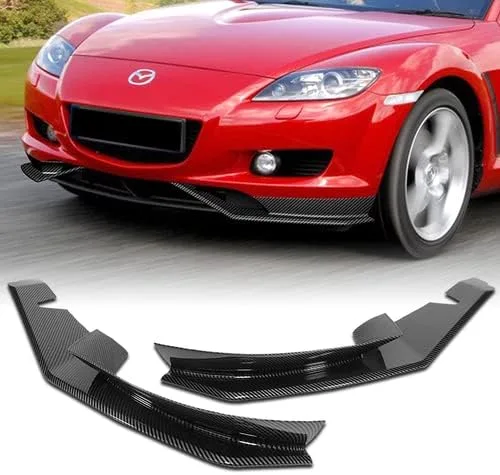 Vista 8 de Juego de 2 piezas de alerón de parachoques delantero de acrilonitrilo butadieno estireno (ABS), protección compatible con Mazda RX-8 2004-2008, 2005