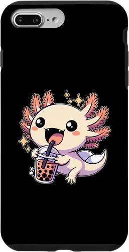 Vista 12 de Funda de té de burbujas japonesa para iPhone 11 Pro Max Kawaii axolotl Boba