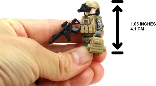 Vista 2 de Battle Brick Minifigura coleccionable del ejército OCP 10ª infantería de montaña personalizada coleccionable