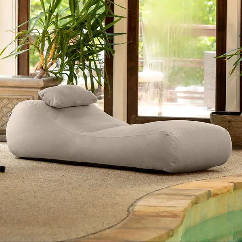 Vista 5 de Arlo - Puf para exteriores, tumbona reclinable para piscina y patio, lino Linaza