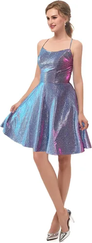 Vista 3 de Vestido corto de graduación con bolsillos vestido corto de graduación para jóvenes vestido de fiesta de graduación sin espalda