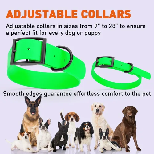 Vista 29 de Dogline Biothane - Collar impermeable para perro con hebilla de liberación rápida, resistente cincha de nailon recubierta con resistente y a prueba