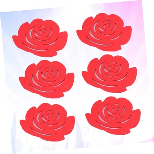 Vista 3 de MAGICLULU Posavasos antideslizantes con forma de flor y rosas, 6 uds