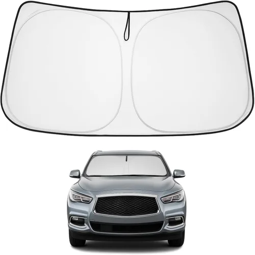 Vista 25 de Proadsy Parasol para parabrisas Rivian R1S 2022-2025 2026 de 4 capas plegable, protector de parasol frontal que bloquea los rayos UV, mantiene