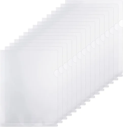 Vista 8 de YoeeJob Paquete de 15 carpetas de documentos tipo L para cartas y papel A4 Azul