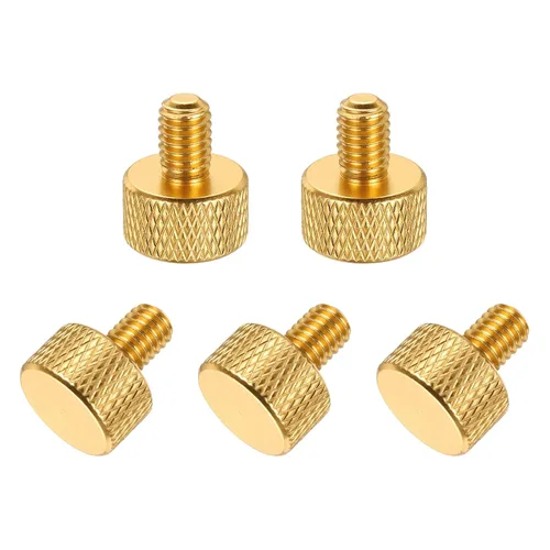 Vista 81 de MECCANIXITY 5 piezas M6x14mm Tornillos de pulgar estriado de cabeza plana, pernos de rosca completa de aleación de aluminio sólido para carcasas