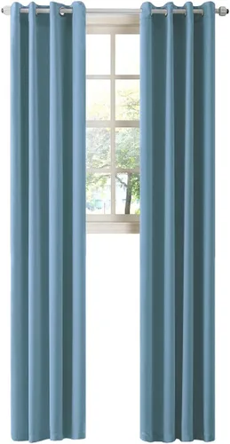 Vista 140 de LA PALMA Cortinas opacas con aislamiento térmico y ojales, para sala de estar, dormitorio, paquete de 2 paneles