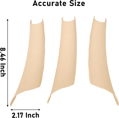 Vista 6 de TTCR-II Compatible con 2007-2013 BMW X5 cubierta para manija de puerta X6 2008-2014, 3 piezas de cubierta interior de manija de puerta beige para X5