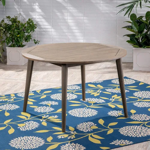 Vista 4 de Christopher Knight Home Shipp Outdoor - Juego de comedor de 5 piezas de madera y mimbre, acabado gris/plateado