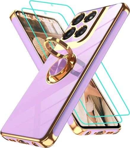 Vista 73 de Funda para Motorola Moto G 5G 2024: Funda Moto G Play 5G 2024 con 2 piezas de protectores de pantalla, soporte de anillo de rotación de 360°