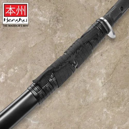 Vista 5 de HONSHU Boshin Wakizashi Espada – Hoja de acero al carbono 1050 forjada a