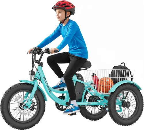 Vista 9 de MOONCOOL Triciclo eléctrico de 16 pulgadas, triciclo eléctrico de la Flor Rosa