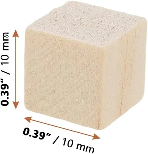 Vista 2 de LEXININ 2000 cubos de madera sin terminar, bloques de madera cuadrados en blanco de 0.4x0.4x0.4 in para proyectos de manualidades