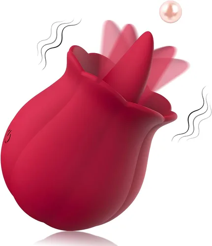 Vista 9 de Juguetes Sexuales Vibrador Dildo Rosa, Juguete para Adultos con 10 Velocidades de Vibración para Mujeres Clítoris Pezón, Juguete Sexual de Lengua