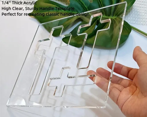 Vista 3 de Plantilla de enrutador de cruces, plantilla de enrutador acrílico con incrustaciones cruzadas, plantilla de cinta, plantilla de carpintería