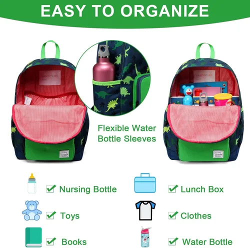 Vista 3 de VASCHY - Mochila preescolar para niños y niñas liviana resistente al agua con correa en el pecho