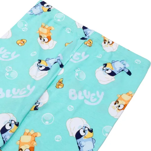 Vista 5 de Bluey Conjunto de pijama de algodón ajustado de 4 piezas para niñas Ropa de dormir cómoda, suave y linda ropa de dormir para niños Bluey Spa