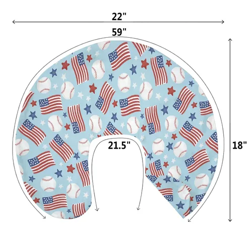 Vista 9 de Fundas de almohada de lactancia para niños y niñas, diseño de bandera estadounidense, béisbol, 4 de julio, estrellas, funda de almohada