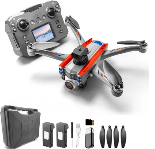 Vista 8 de Drone RC con control remoto de pantalla de pantalla, cámara dual 1080P, ajuste de velocidad, retención de altitud, despegue con una tecla, giros 3D