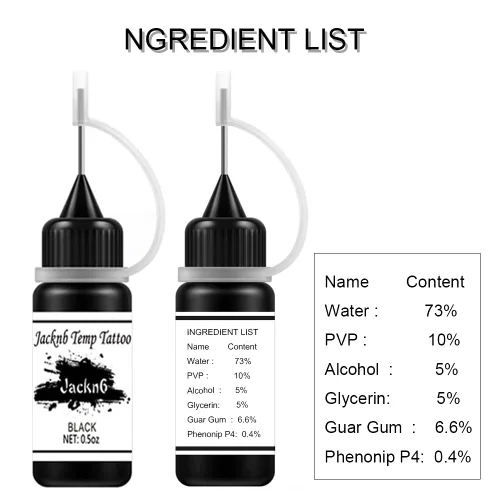 Vista 6 de Kit de tatuaje temporal, tatuaje semipermanente de gel Jagua a mano alzada, tatuajes de temperatura para mujeres, niños y hombres, pintura de arte