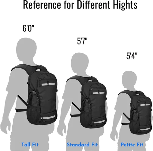 Vista 7 de Zavothy Mochila de senderismo multiusos de 18 litros con bolsa de agua de 3 L, mochila de hidratación duradera con compartimento aislado
