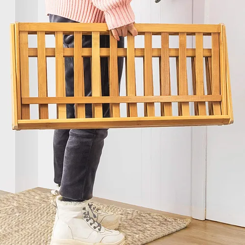 Vista 2 de Zapatero plegable multicapa organizador de almacenamiento a prueba de polvo armario de zapatos instalación gratuita de la puerta del hogar