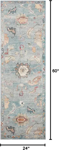 Vista 99 de Loloi Margot - Alfombra de área terracota/laguna de 7'-6" x 9'-6