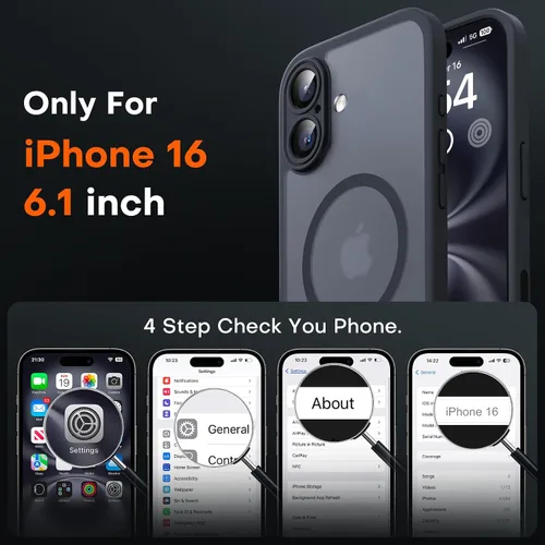 Vista 672 de TOCOL Funda para iPhone 11, compatible con Magsafe, protección completa de cámara, imanes integrados, protección contra caídas, funda translúcida