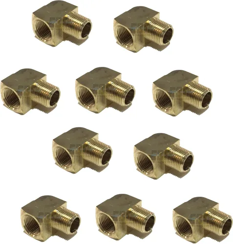 Vista 4 de Latón 90 grados calle codo 3/8 "macho NPT X 3/8" hembra NPT combustible/aire/agua/aceite/gas WOG (cantidad 01)