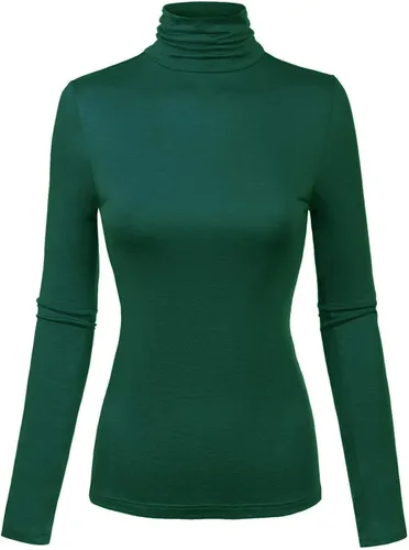 Vista 31 de MixMatchy Camisetas de manga larga delgadas y ligeras para mujer, cuello alto, capa base, camisetas activas