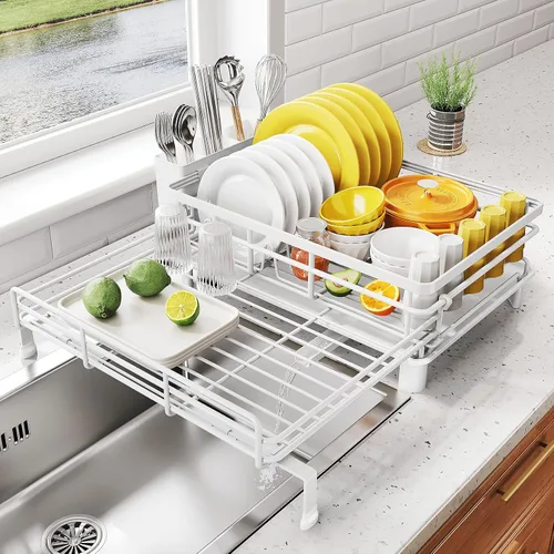 Vista 13 de Escurridor extensible para encimera de cocina, acero inoxidable, color negro