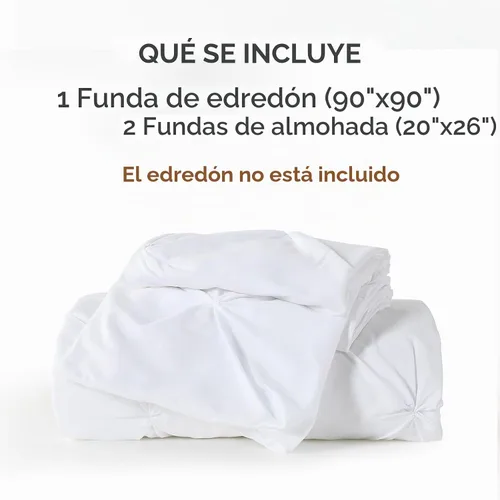 Vista 7 de Litanika - Funda de edredón tamaño Queen, color blanco, 3 piezas Soft Polyester, Pintuck Bedding Set with Zipper Closure & Corner Ties(1 Duvet