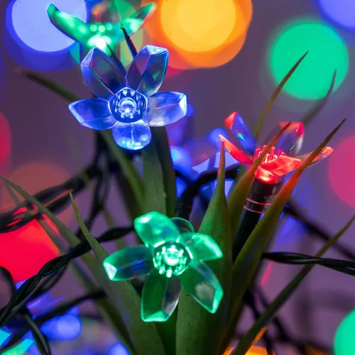 Vista 6 de YULETIME Guirnalda de luces LED Sakura multicolor, 33 pies, 100 unidades, 8 modos, alimentada por USB, luces novedosas (multicolor, Sakura) USB