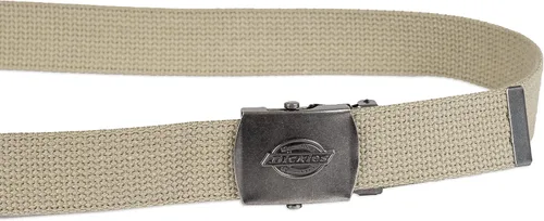 Vista 3 de Dickies Cinturón de tela de algodón para hombre con hebilla de logotipo militar