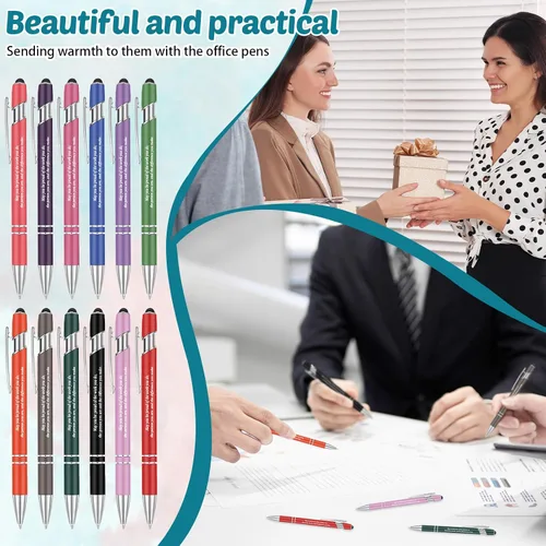 Vista 4 de Fuutreo 12 bolígrafos inspiradores con citas motivacionales, para compañeros de trabajo, oficina, profesores, tinta negra de 0.039 pulgadas