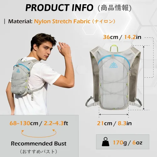 Vista 2 de TRIWONDER Hydration Vest Running Backpack for Men & Women, Water Pack for Hiking, Camping, Climbing & Cycling, Lightweight Daypack