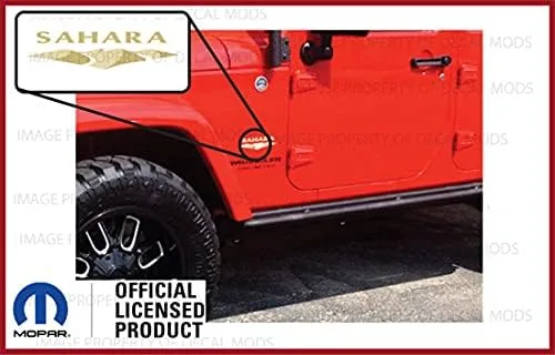 Vista 4 de Sahara Dunes - Calcomanías laterales para guardabarros para Jeep Wrangler Sahara Edition JK (2007-2018) (juego de 2) FJ4E4