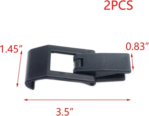 Vista 2 de T Tulead Pestillos negros de plástico POM para barcos de 3.5 x 1.45 pulgadas, paquete de 2 con tornillos
