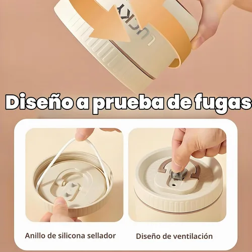 Vista 4 de Lonchera de acero inoxidable, caja bento aislada sellada de 3 niveles para mantener caliente para adultos, contenedor de alimentos térmico